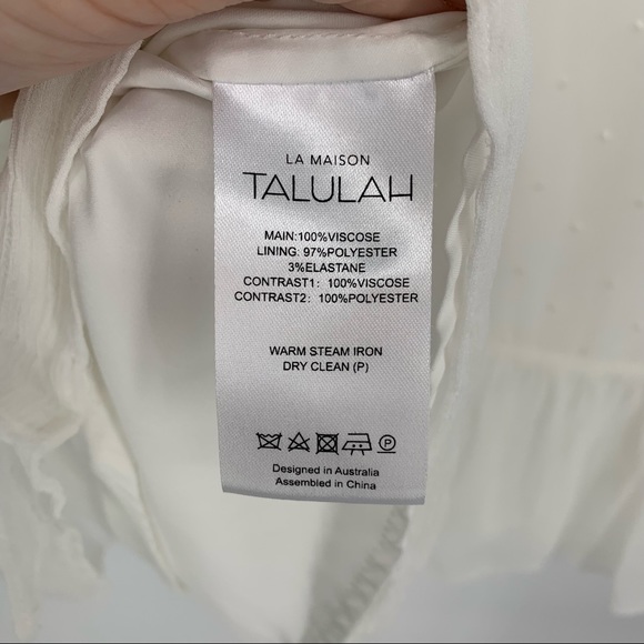 La Maison Talulah White Enchantment Ruffle Mini Dress Size L - Picture 6 of 7